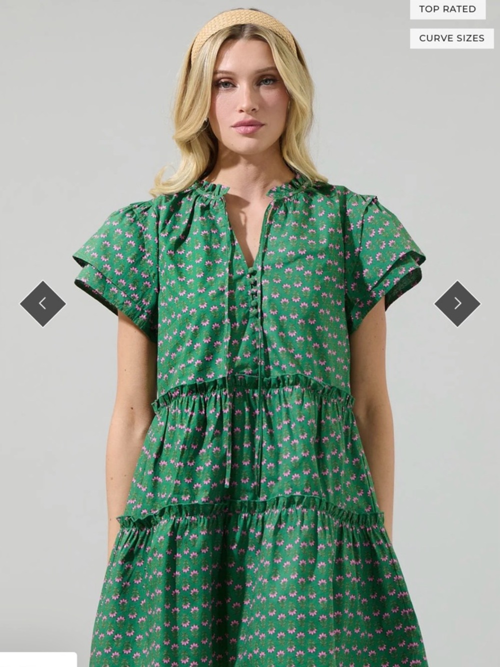 Sugarlips Isha Floral Empire Tiered Mini Dress.